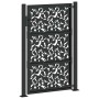Puerta de jardín de diseño de hojas de acero negra 105x155 cm