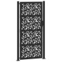 Puerta de jardín de diseño de hojas de acero negra 105x205 cm