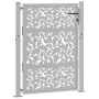 Puerta de jardín diseño de hojas de acero desgastado 105x130 cm
