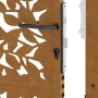 Puerta de jardín diseño de hojas de acero desgastado 105x130 cm