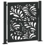 Puerta de jardín diseño ondulado de acero negro 105x106 cm