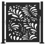 Puerta de jardín diseño ondulado de acero negro 105x106 cm