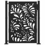 Puerta de jardín diseño ondulado de acero negro 105x130 cm