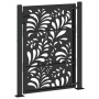 Puerta de jardín diseño ondulado de acero negro 105x130 cm