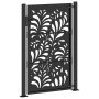 Puerta de jardín diseño ondulado de acero negro 105x155 cm