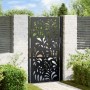 Puerta de jardín diseño ondulado de acero negro 105x180 cm