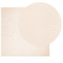 Alfombra de pelo corto suave lavable HUARTE beige 160x160 cm