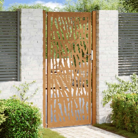 Puerta de jardín diseño con listón acero desgastado 105x205 cm
