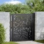 Puerta de jardín diseño llama acero negro 105x106 cm