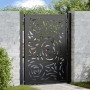 Puerta de jardín diseño llama acero negro 105x130 cm