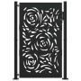 Puerta de jardín diseño llama acero negro 105x155 cm