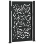 Puerta de jardín diseño llama acero negro 105x155 cm