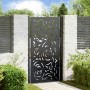 Puerta de jardín diseño llama acero negro 105x180 cm