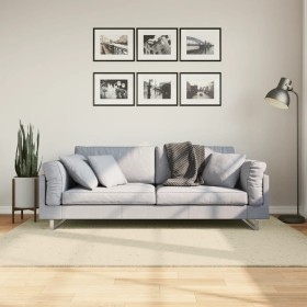 Alfombra de pelo corto suave lavable HUARTE crema 140x200 cm