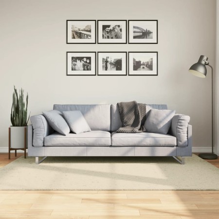 Alfombra de pelo corto suave lavable HUARTE crema 140x200 cm