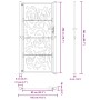 Puerta de jardín diseño llama acero desgastado 105x205 cm