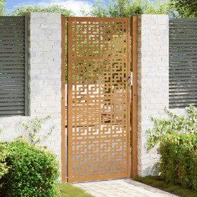 Puerta de jardín diseño en cruz de acero desgastado 105x205 cm Puerta de jardín diseño en cruz de acero desgastado 105x205 cm