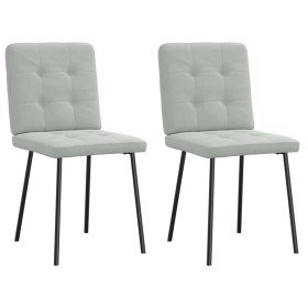 Sillas de comedor 2 unidades terciopelo gris claro Sillas de comedor 2 unidades terciopelo gris claro
