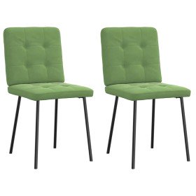 Sillas de comedor 2 unidades terciopelo verde claro Sillas de comedor 2 unidades terciopelo verde claro