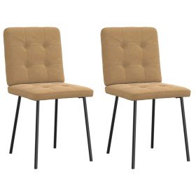 Sillas de comedor 2 unidades terciopelo marrón Sillas de comedor 2 unidades terciopelo marrón