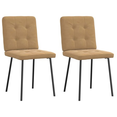 Sillas de comedor 2 unidades terciopelo marrón en Sillas de comedor | Comprar online en Foro24