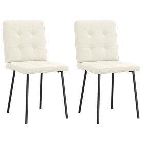 Sillas de comedor 2 unidades terciopelo crema Sillas de comedor 2 unidades terciopelo crema