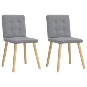 Sillas de comedor giratorias 2 unidades tela gris claro Sillas de comedor giratorias 2 unidades tela gris claro