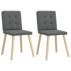 Sillas de comedor 2 unidades tela gris oscuro Sillas de comedor 2 unidades tela gris oscuro