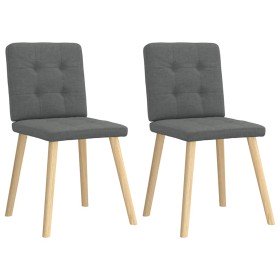 Sillas de comedor 2 unidades tela gris oscuro Sillas de comedor 2 unidades tela gris oscuro