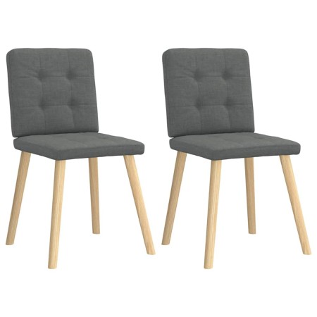Sillas de comedor 2 unidades tela gris oscuro
