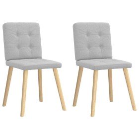Sillas de comedor 2 uds tela gris nube Sillas de comedor 2 uds tela gris nube
