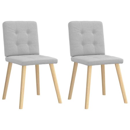 Sillas de comedor 2 uds tela gris nube