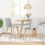 Sillas de comedor 2 uds tela gris nube