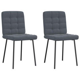 Sillas de comedor 2 unidades terciopelo gris oscuro Sillas de comedor 2 unidades terciopelo gris oscuro