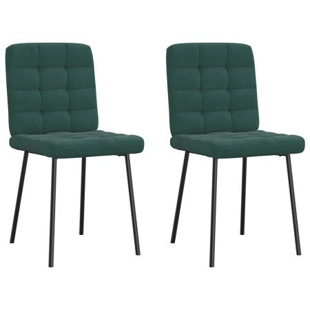 Sillas de comedor 2 unidades terciopelo verde oscuro en Sillas de comedor | Comprar online en Foro24