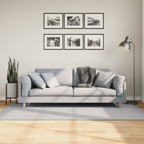 Alfombra de pelo corto suave lavable HUARTE gris 100x200 cm