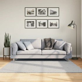 Alfombra de pelo corto suave lavable HUARTE gris 160x160 cm