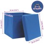 Cajas de almacenaje con tapas 10 uds tela azul 32x32x32 cm