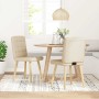 Sillas de comedor 2 unidades tela color crema