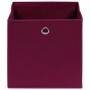 Cajas de almacenaje 4 uds tela rojo oscuro 32x32x32 cm