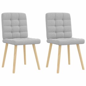 Sillas de comedor 2 uds tela gris nube Sillas de comedor 2 uds tela gris nube