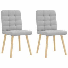 Sillas de comedor 2 uds tela gris nube Sillas de comedor 2 uds tela gris nube