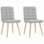 Sillas de comedor 2 uds tela gris nube