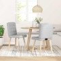 Sillas de comedor 2 uds tela gris nube