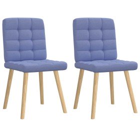 Sillas de comedor 2 uds tela azul jeans Sillas de comedor 2 uds tela azul jeans
