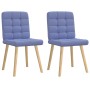 Sillas de comedor 2 uds tela azul jeans