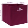 Cajas de almacenaje 4 uds tela rojo oscuro 32x32x32 cm