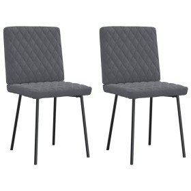Sillas de comedor 2 unidades terciopelo gris oscuro Sillas de comedor 2 unidades terciopelo gris oscuro
