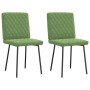 Sillas de comedor 2 unidades terciopelo verde claro