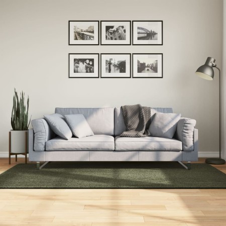 Alfombra pelo corto suave lavable HUARTE verde bosque 100x200cm